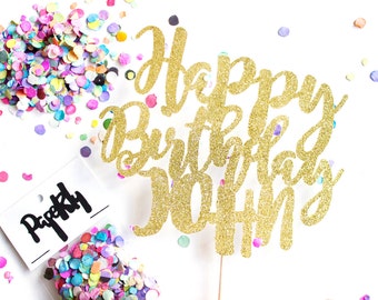 Custom Happy Birthday Cake Topper, Birthday Crown, Birthday Cake, Birthday Party, Birthday Banner, Birthday Candle, Candle, Birthday Topper