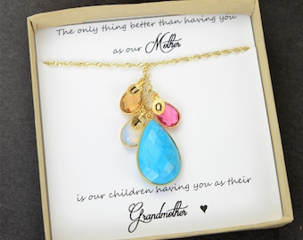 Mother's Day Gift Custom Necklace For Mom birthstone Initial Necklace grandma Necklace Family Necklace Personalized Necklace Mom Gift