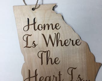 State Home Is Where The Heart Is Door Hanger