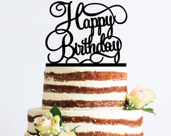 Custom Happy Birthday Cake Topper, Custom Cake Topper, Birthday Decoration, Smash Cake Topper, Birthday Cake Topper Personalized (T135)