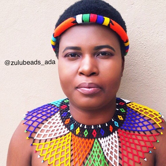 Zulu beads in rainbow colours.