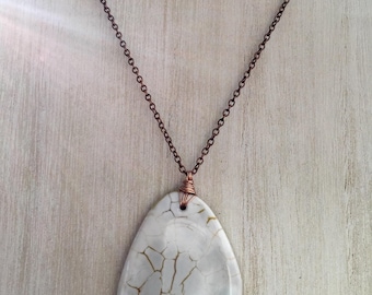 White Agate copper necklace