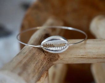 Silver 925 with cowrie shell Bangle Bracelet