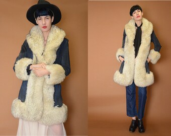Vintage Suede Shearling Coat