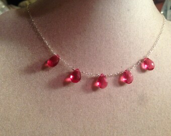 Pink Necklace - Tourmaline Jewelry - Sterling Silver Jewelry - Gemstone Jewellery - Chain - Luxe - Glam