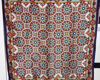 Vintage 1960s 1970s patterned scarf headscarf