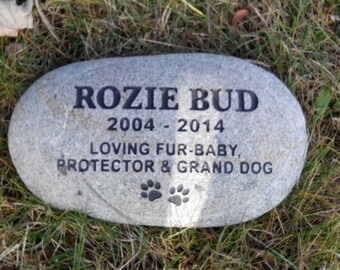 Personalized pet memorial stone engraved custom 11"