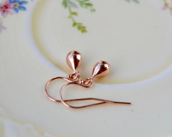 Rose Gold Teardrop Earrings, Rose Gold Earrings, Dainty Earrings, Bridesmaid Earrings, Rose Gold Jewellery, Rose Gold Drop Earrings, UK