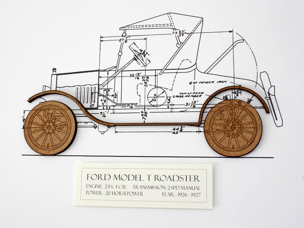 Ford Model T Blueprint Blueprint Art Ford Model T