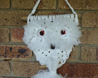 Macrame owl wall hanging