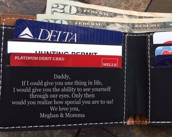 1st Fathers Day Gift from Wife, Gift from Daughter, from Kids, Fathers Day Gift from Son, Grandpa, Personalized Wallet for Men LEATHERETTE