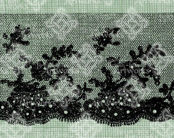 Digital Download Embroidered Net Lace, digi stamp, Gothic Black Lace, Antique Illustration, Crocheted lace, Use for textile pattern