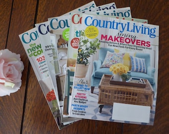 FIVE Country Living Magazine Mixed Years (Lot TWO), DESTASH Country Living Magazine