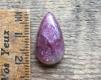 Pink tourmaline long pear cabochon, natural pink tourmaline gemstone cab 9.50ct