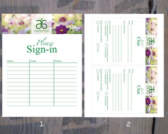 INSTANT DOWNLOAD * Printable Arbonne Party items * Sign-in Sheet & Contact Form * Reusable