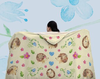 Black Camera Print Pattern Hooded Blanket main image 1