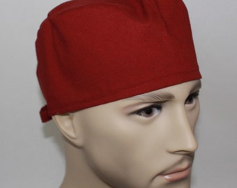 Men's Surgical Scrub Cap Red