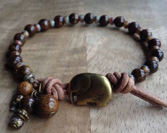 Bohemian bracelet boho chic bracelet earthy womens jewelry gift for her tribal bracelet gemstone bracelet boho chic jewelry beaded jewelry