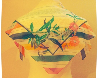 Pastel stripe/floral scarf