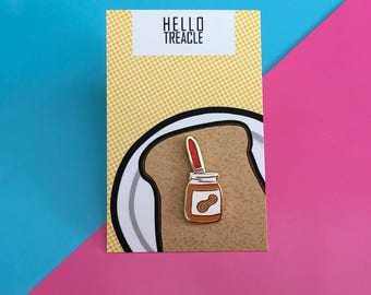 Peanut butter glitter enamel pin