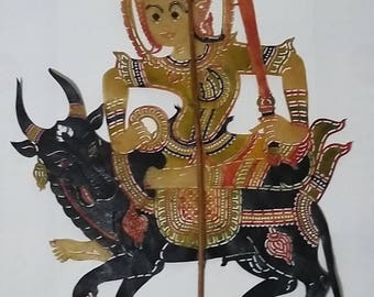 Vintage Thai leather shadow wayang, shadow play, puppet