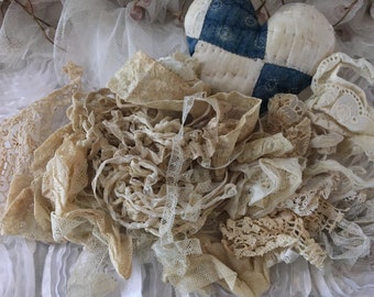 Lot of VINTAGE LACE & Trim Pieces