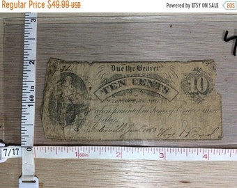10%OFF3DAYSALE 1863 Ten Cent Paper Currency Money Centerville Used