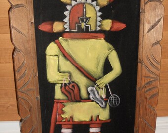 Vintage Katchina Velvet Painting