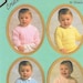 Vintage Robin Bambino DK Knitting Pattern 13960, Sizes 16 - 60" , 4 Adorable patterns, Newborn to 12 month sizes