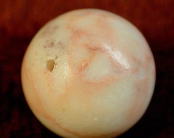 VINTAGE MARBLE Beads Pink White 20mm FOCAL pkg2 rb16