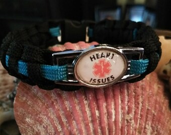 Paracord Medical Alert Bracelet Heart Issues (E009)