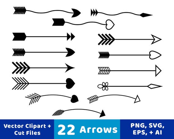 Download 22 Arrows Clipart, Rustic Arrow Clipart, Arrow SVG, Wedding Clipart, Vector Arrows, Arrow ...