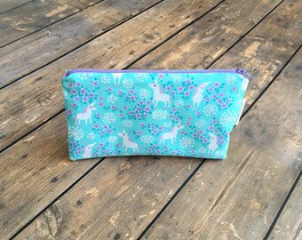 Pencil Case/Cosmetic Bag/ Gadget Case - Unicorns