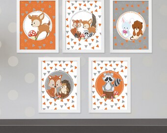 Woodland Friends Nursery Wall Decor Art