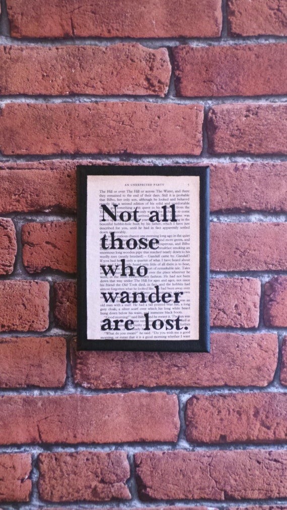 Not All Those Who Wander Are Lost Vintage Hobbit Book Page