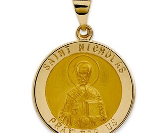 Polished And Satin St. Nicholas Medal Pendant (JC-1075)