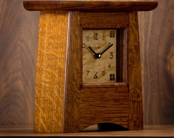 Craftsman / Mission / Arts & Crafts Mantel Clock / Ginkgo #15