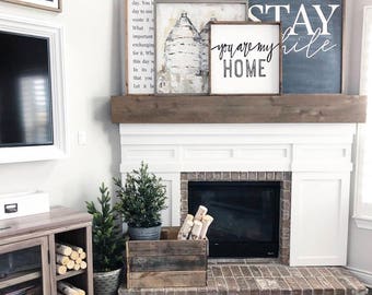 Stay Awhile 36x48 MORE COLORS / hand painted / wood sign / farmhouse style / rustic