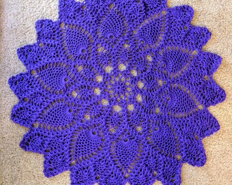 3ft Crochet Doily Rug - Purple