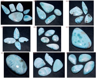 Natural Caribbean Larimar Sky Blue Larimar Cabochon Gemstone A+ Wholesale Lot Mix Shape Loose Gemstones For Jewelry Making Mother's Day Gift