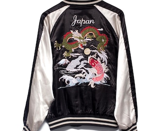Souvenir japonais veste Sukajan brodé Satin Bomber
