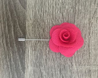 Floral lapel pins, 3 of each color available, 8 of burgundy available