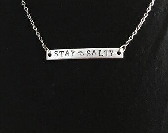 Stay Salty Bar Necklace