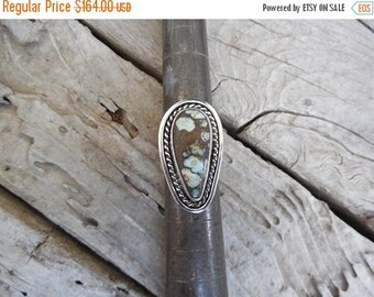 ON SALE Turquoise ring handmade in sterling silver with natural Seven Dwarfs turquoise stone