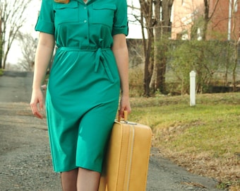 Green with Envy : Vintage 1970s Butte Green Dress