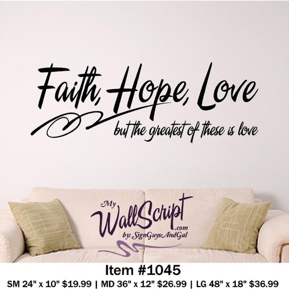 Bible Verse Wall Art Faith Hope Love Wall Decal