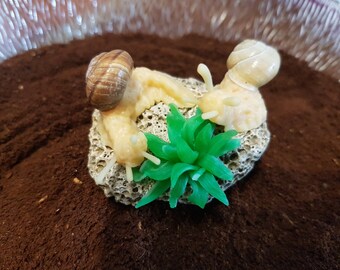 Small statue, two snails on a stone