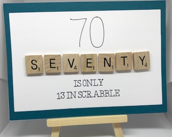 70th Scrabble Birthday Card