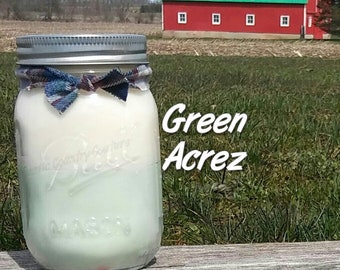 1960s Green Acrez Soy Candle in 16 oz jar