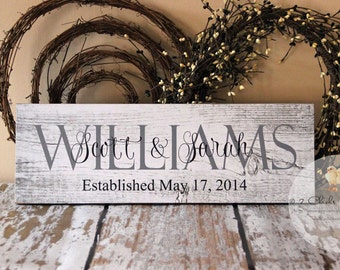 Custom Family Name Sign, Personalized Wood Plaque, Last Name Wall Sign, Established Date Sign